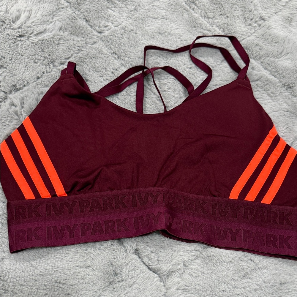 adidas x IVY PARK Burgundy and Orange Sports Bra